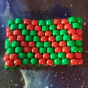 Christmas stripe kandi Cuff.